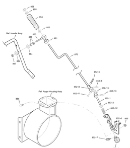 Chute Rod Diagram and Parts List for 1695425-6240900X196A 2007 Briggs and Stratton Snow Blower